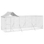 Perrera de exterior con techo acero galvanizado plata 6x2x2,5 m de vidaXL, Casetas y cercados para perros - Ref: Foro24-31904...