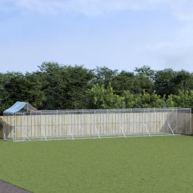 Außenzwinger mit silberverzinktem Stahldach 14x2x2,5m von vidaXL, Hundehütten und Zäune - Ref: Foro24-3190469, Preis: 595,99 ...