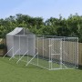 Perrera de exterior con toldo acero galvanizado plata 2x10x2,5m de vidaXL, Casetas y cercados para perros - Ref: Foro24-31904...