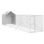 Perrera de exterior con toldo acero galvanizado plata 2x10x2,5m de vidaXL, Casetas y cercados para perros - Ref: Foro24-31904...