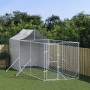 Outdoor kennel with silver galvanized steel awning 2x6x2.5 m by vidaXL, Dog kennels and fences - Ref: Foro24-3190475, Price: ...