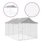 Outdoor kennel with silver galvanized steel roof 3x4.5x2.5 m by vidaXL, Dog kennels and fences - Ref: Foro24-3190487, Price: ...