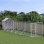 Perrera de exterior con toldo acero galvanizado plata 2x14x2,5m de vidaXL, Casetas y cercados para perros - Ref: Foro24-31904...