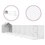 Perrera de exterior con toldo acero galvanizado plata 2x14x2,5m de vidaXL, Casetas y cercados para perros - Ref: Foro24-31904...