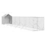 Perrera de exterior con toldo acero galvanizado plata 2x14x2,5m de vidaXL, Casetas y cercados para perros - Ref: Foro24-31904...