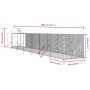 Perrera de exterior con toldo acero galvanizado plata 2x14x2,5m de vidaXL, Casetas y cercados para perros - Ref: Foro24-31904...