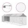 Outdoor kennel with silver galvanized steel awning 2x10x2.5m by vidaXL, Dog kennels and fences - Ref: Foro24-3190492, Price: ...