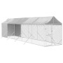 Outdoor kennel with silver galvanized steel awning 2x10x2.5m by vidaXL, Dog kennels and fences - Ref: Foro24-3190492, Price: ...