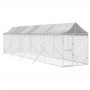 Perrera de exterior con toldo acero galvanizado plata 2x10x2,5m de vidaXL, Casetas y cercados para perros - Ref: Foro24-31904...