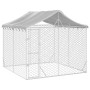 Outdoor dog kennel with silver galvanized steel roof 3x3x2.5 m by vidaXL, Dog kennels and fences - Ref: Foro24-3190486, Price...