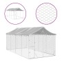 Perrera de exterior con toldo acero galvanizado plata 3x6x2,5 m de vidaXL, Casetas y cercados para perros - Ref: Foro24-31904...