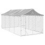 Perrera de exterior con toldo acero galvanizado plata 3x6x2,5 m de vidaXL, Casetas y cercados para perros - Ref: Foro24-31904...