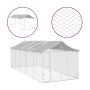 Outdoor kennel with silver galvanized steel roof 3x7.5x2.5 m by vidaXL, Dog kennels and fences - Ref: Foro24-3190489, Price: ...