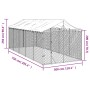 Outdoor kennel with silver galvanized steel roof 3x7.5x2.5 m by vidaXL, Dog kennels and fences - Ref: Foro24-3190489, Price: ...