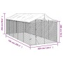 Perrera exterior con techo acero galvanizado plata 3x7,5x2,5 m | Foro24 | Onlineshop