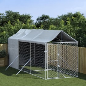 Outdoor kennel with silver galvanized steel awning 2x6x2.5 m by vidaXL, Dog kennels and fences - Ref: Foro24-3190491, Price: ...