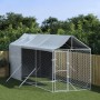 Perrera de exterior con toldo acero galvanizado plata 2x6x2,5 m de vidaXL, Casetas y cercados para perros - Ref: Foro24-31904...