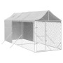 Perrera de exterior con toldo acero galvanizado plata 2x6x2,5 m de vidaXL, Casetas y cercados para perros - Ref: Foro24-31904...