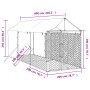 Perrera de exterior con toldo acero galvanizado plata 2x6x2,5 m de vidaXL, Casetas y cercados para perros - Ref: Foro24-31904...