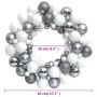 White and gray polystyrene Christmas wreath 45 cm by vidaXL, Festive decorations - Ref: Foro24-356124, Price: 34,27 €, Discou...