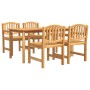 5-piece garden dining set solid teak wood by vidaXL, Garden sets - Ref: Foro24-3157931, Price: 621,03 €, Discount: %