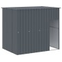 Doghouse with corral gray galvanized steel 214x1273x181 cm by vidaXL, Dog kennels - Ref: Foro24-3189124, Price: 952,86 €, Dis...