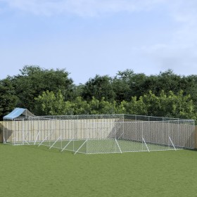 Außenzwinger mit verzinktem Stahldach silber 10x8x2,5m von vidaXL, Hundehütten und Zäune - Ref: Foro24-3190473, Preis: 769,99...