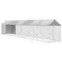 Perrera de exterior con toldo acero galvanizado plata 2x14x2,5m de vidaXL, Casetas y cercados para perros - Ref: Foro24-31904...