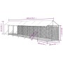 Perrera de exterior con toldo acero galvanizado plata 2x14x2,5m de vidaXL, Casetas y cercados para perros - Ref: Foro24-31904...