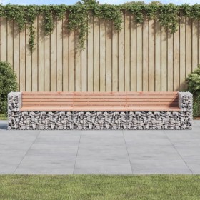 Gabion design garden bench Douglas fir wood 347x71x65.5cm by vidaXL, garden benches - Ref: Foro24-3196255, Price: 593,99 €, D...