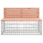 Gabion design garden bench Douglas fir wood 347x71x65.5cm by vidaXL, garden benches - Ref: Foro24-3196255, Price: 492,72 €, D...