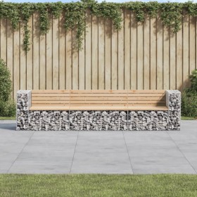 Gartenbank Design Gabion massives Kiefernholz 287x71x65,5 cm von vidaXL, Gartenbänke - Ref: Foro24-3196251, Preis: 405,29 €, ...