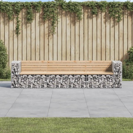 Garden bench design with solid pine wood gabions 287x71x65.5 cm by vidaXL, garden benches - Ref: Foro24-3196251, Price: 405,2...