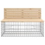 Gabion design garden bench solid pine wood 347x71x65.5 cm by vidaXL, garden benches - Ref: Foro24-3196254, Price: 479,43 €, D...