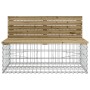 Garden bench with gabions impregnated pine wood 347x71x65.5 cm by vidaXL, garden benches - Ref: Foro24-3196256, Price: 508,02...