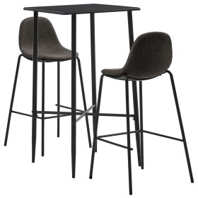 Juego de mesa alta y taburetes 3 piezas tela gris oscuro de vidaXL, muebles para cocinas y comedores - Ref: Foro24-279955, Pr...