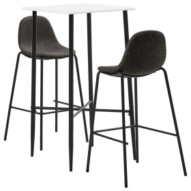 Juego de mesa alta y taburetes 3 piezas tela gris oscuro de vidaXL, muebles para cocinas y comedores - Ref: Foro24-3050006, P...