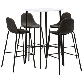 High table and stools set 5 pieces dark gray fabric by vidaXL, Furniture sets for kitchens and dining rooms - Ref: Foro24-305...