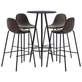 High table and 5-piece dark gray fabric stools. by vidaXL, Furniture sets for kitchens and dining rooms - Ref: Foro24-3051126...