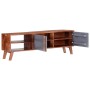 Gray Sheesham solid wood TV cabinet 140x30x35 cm by vidaXL, TV Furniture - Ref: Foro24-286369, Price: 178,41 €, Discount: %