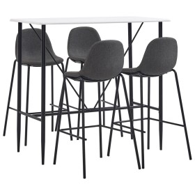 Hochtisch- und Hocker-Set, 5-teilig, dunkelgrauer Stoff von vidaXL, Möbelsets für Küchen und Esszimmer - Ref: Foro24-3051186,...