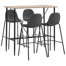 High table and stools set 5 pieces dark gray fabric by vidaXL, Furniture sets for kitchens and dining rooms - Ref: Foro24-305...