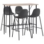 Juego de mesa alta y taburetes 5 piezas tela gris oscuro de vidaXL, muebles para cocinas y comedores - Ref: Foro24-3051190, P...