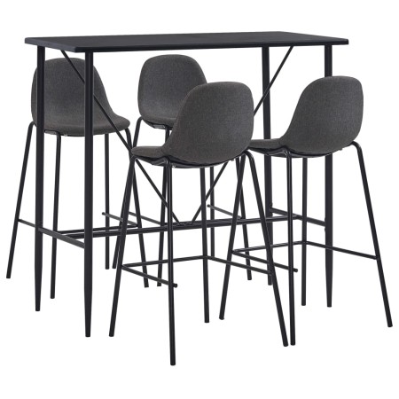 High table and 5-piece dark gray fabric stools. by vidaXL, Furniture sets for kitchens and dining rooms - Ref: Foro24-3051295...