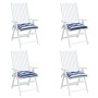 Cojines de silla 4 uds tela Oxford rayas azul blanco 50x50x7 cm de vidaXL, Cojines para sillas y sofás - Ref: Foro24-361544, ...