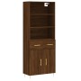 Aparador alto madera contrachapada marrón roble 69,5x34x180 cm de vidaXL, Aparadores - Ref: Foro24-3200512, Precio: 135,46 €,...