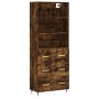 Aparador alto madera contrachapada roble ahumado 69,5x34x180 cm de vidaXL, Aparadores - Ref: Foro24-3189362, Precio: 149,80 €...