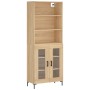 Tall plywood oak-colored highboard 69.5x34x180 cm by vidaXL, Sideboards - Ref: Foro24-3189320, Price: 151,17 €, Discount: %