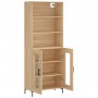 Tall plywood oak-colored highboard 69.5x34x180 cm by vidaXL, Sideboards - Ref: Foro24-3189320, Price: 151,17 €, Discount: %