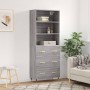 Aparador alto madera contrachapada gris sonoma 69,5x34x180 cm de vidaXL, Aparadores - Ref: Foro24-3189363, Precio: 152,47 €, ...